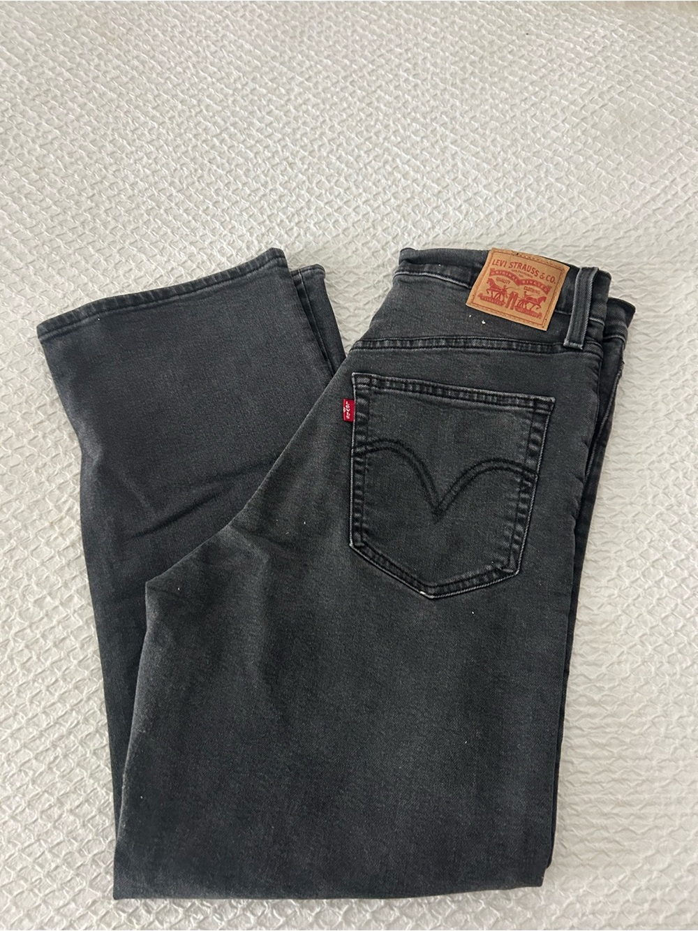 Levi's 30 ribcage straight ankle Black  Jeans with Red Tab